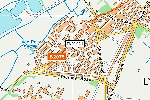 TN29 9AU map - OS VectorMap District (Ordnance Survey)