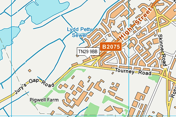 TN29 9BB map - OS VectorMap District (Ordnance Survey)