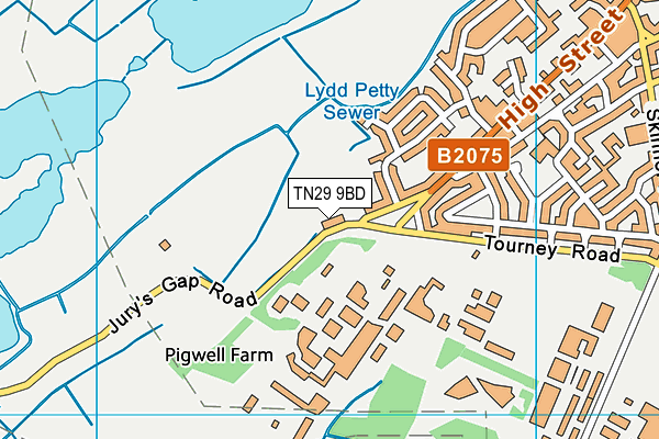 TN29 9BD map - OS VectorMap District (Ordnance Survey)