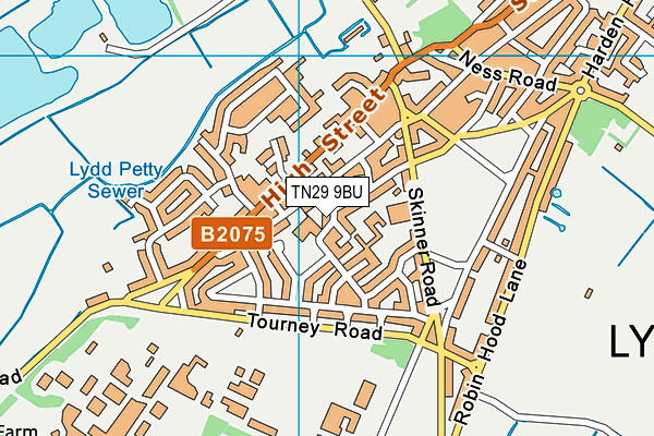 TN29 9BU map - OS VectorMap District (Ordnance Survey)