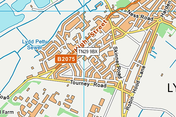 TN29 9BX map - OS VectorMap District (Ordnance Survey)