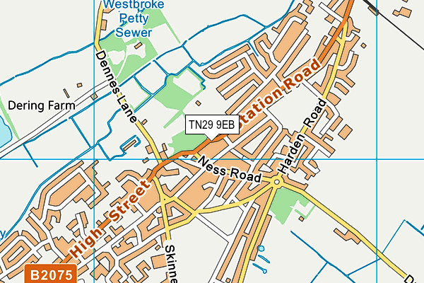 TN29 9EB map - OS VectorMap District (Ordnance Survey)
