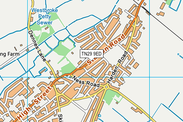 TN29 9ED map - OS VectorMap District (Ordnance Survey)