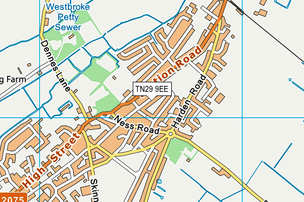 TN29 9EE map - OS VectorMap District (Ordnance Survey)