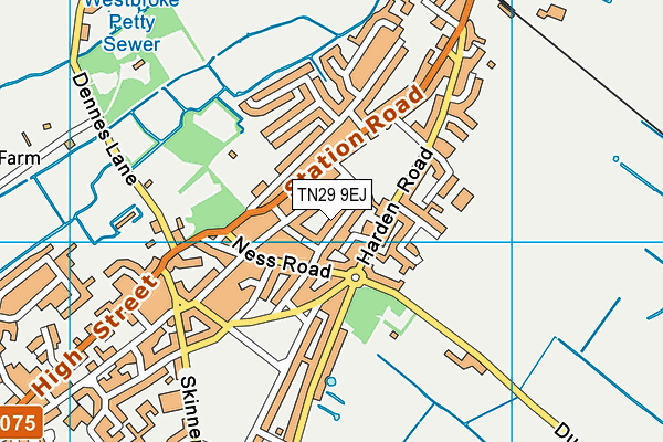 TN29 9EJ map - OS VectorMap District (Ordnance Survey)