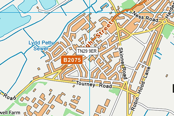 TN29 9ER map - OS VectorMap District (Ordnance Survey)