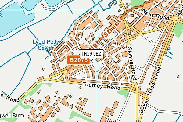 TN29 9EZ map - OS VectorMap District (Ordnance Survey)