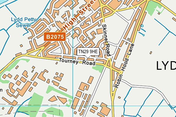TN29 9HE map - OS VectorMap District (Ordnance Survey)