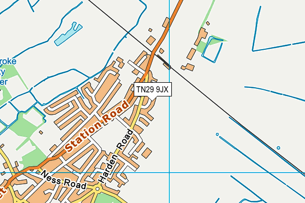 TN29 9JX map - OS VectorMap District (Ordnance Survey)