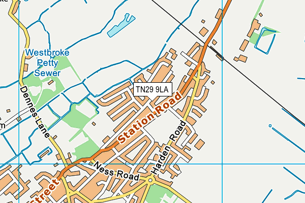 TN29 9LA map - OS VectorMap District (Ordnance Survey)