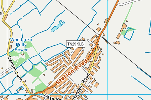 TN29 9LB map - OS VectorMap District (Ordnance Survey)