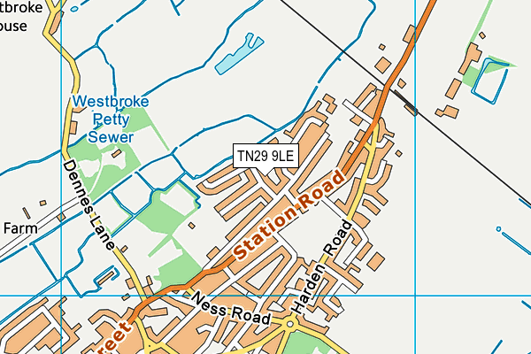 TN29 9LE map - OS VectorMap District (Ordnance Survey)