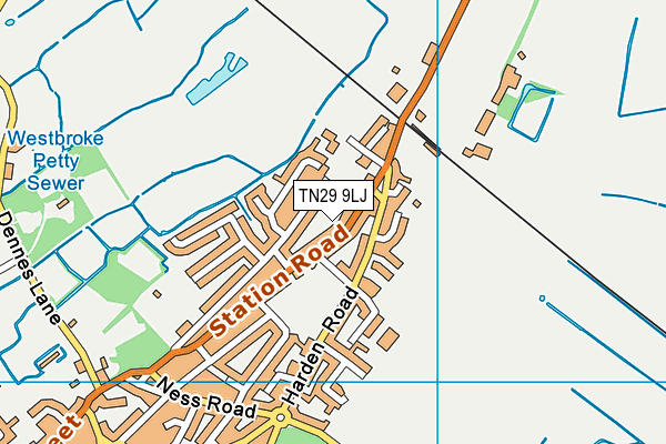 TN29 9LJ map - OS VectorMap District (Ordnance Survey)