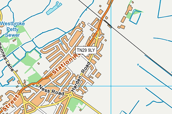 TN29 9LY map - OS VectorMap District (Ordnance Survey)