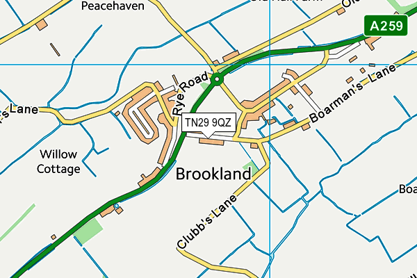 TN29 9QZ map - OS VectorMap District (Ordnance Survey)