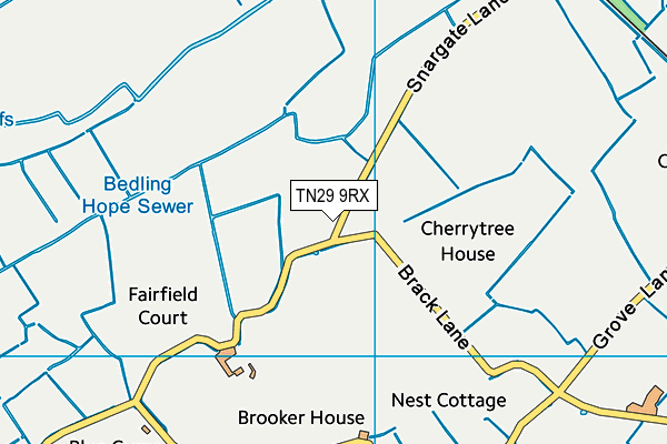 TN29 9RX map - OS VectorMap District (Ordnance Survey)