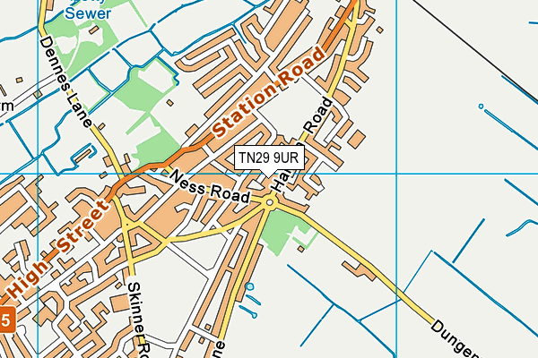 TN29 9UR map - OS VectorMap District (Ordnance Survey)