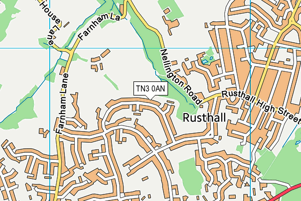 TN3 0AN map - OS VectorMap District (Ordnance Survey)