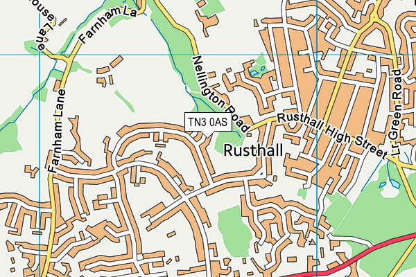 TN3 0AS map - OS VectorMap District (Ordnance Survey)