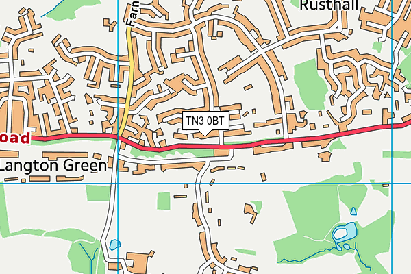 TN3 0BT map - OS VectorMap District (Ordnance Survey)