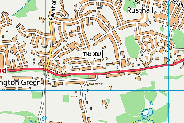 TN3 0BU map - OS VectorMap District (Ordnance Survey)