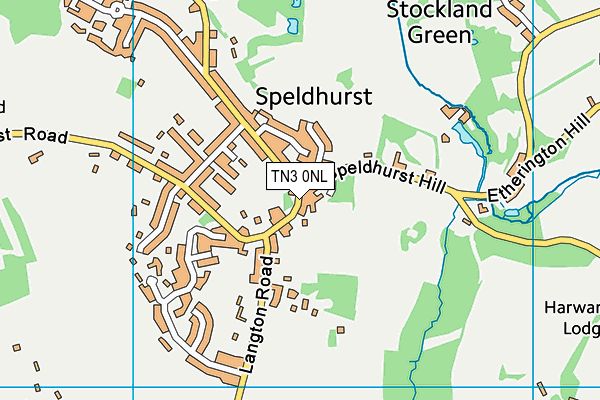 TN3 0NL map - OS VectorMap District (Ordnance Survey)