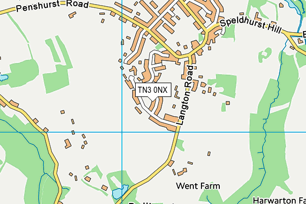 TN3 0NX map - OS VectorMap District (Ordnance Survey)