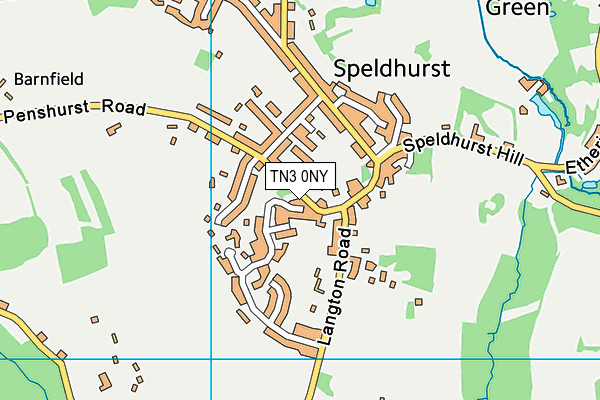 TN3 0NY map - OS VectorMap District (Ordnance Survey)