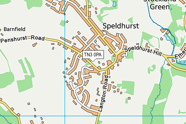 TN3 0PA map - OS VectorMap District (Ordnance Survey)