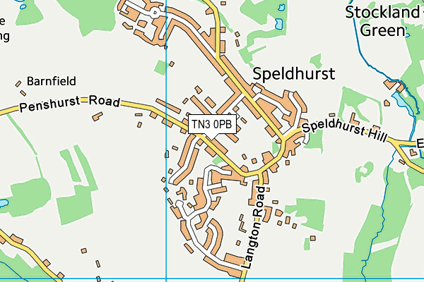 TN3 0PB map - OS VectorMap District (Ordnance Survey)