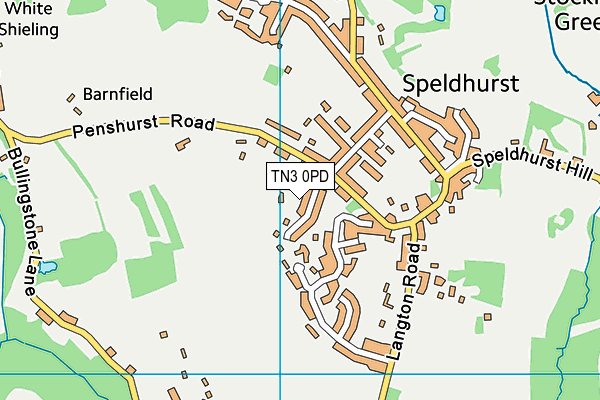 TN3 0PD map - OS VectorMap District (Ordnance Survey)