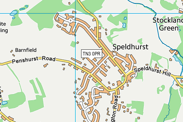 St Marys Lane Recreation Ground map (TN3 0PR) - OS VectorMap District (Ordnance Survey)
