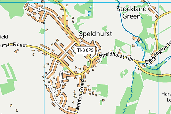 TN3 0PS map - OS VectorMap District (Ordnance Survey)
