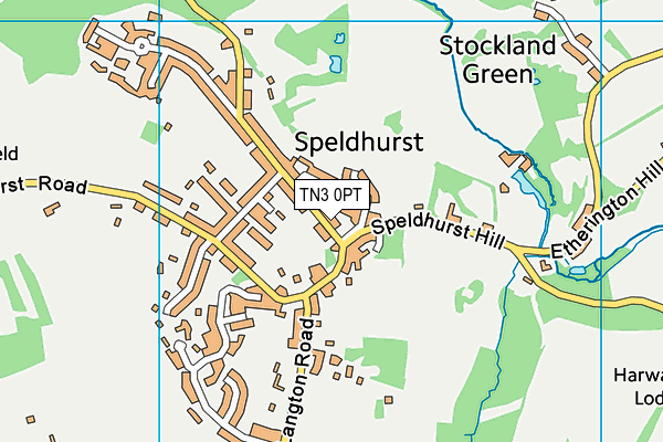 TN3 0PT map - OS VectorMap District (Ordnance Survey)