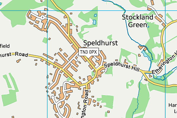 TN3 0PX map - OS VectorMap District (Ordnance Survey)