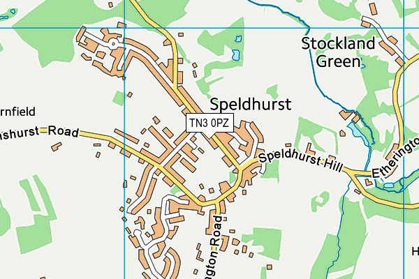 TN3 0PZ map - OS VectorMap District (Ordnance Survey)