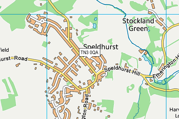 TN3 0QA map - OS VectorMap District (Ordnance Survey)