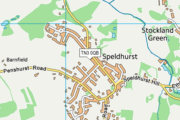 TN3 0QB map - OS VectorMap District (Ordnance Survey)