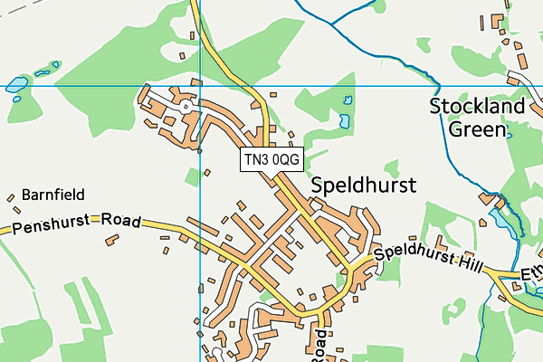 TN3 0QG map - OS VectorMap District (Ordnance Survey)