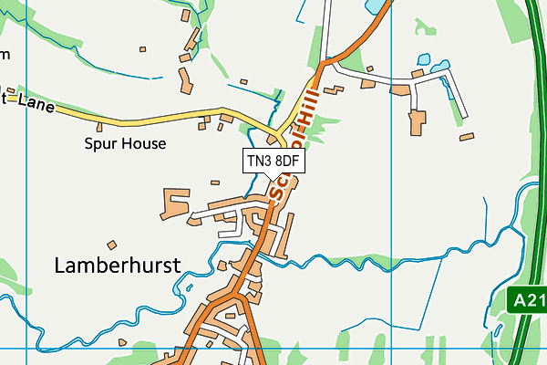 TN3 8DF map - OS VectorMap District (Ordnance Survey)