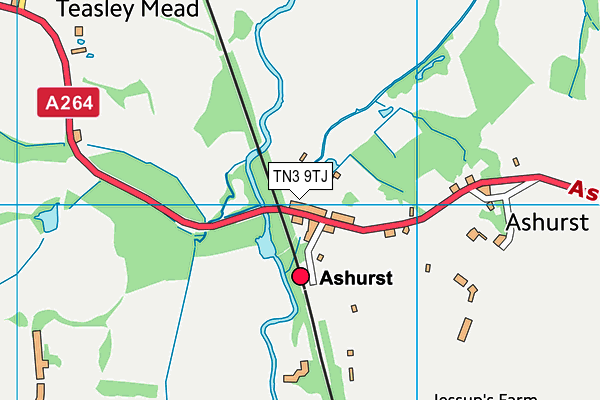Ashurst Recreation Ground map (TN3 9TJ) - OS VectorMap District (Ordnance Survey)