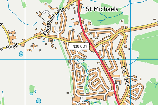 St Michaels Recreation Ground map (TN30 6DY) - OS VectorMap District (Ordnance Survey)
