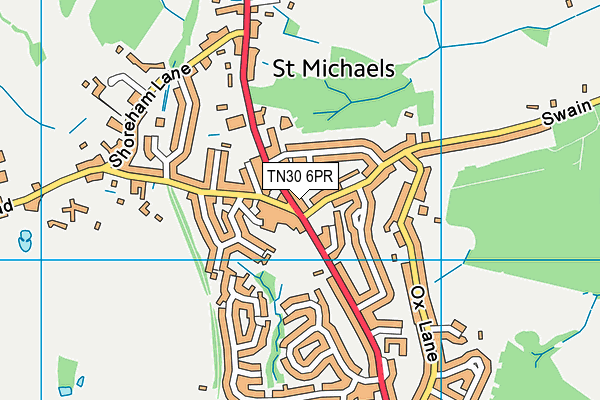 Map of TENTERDEN PO LIMITED at district scale