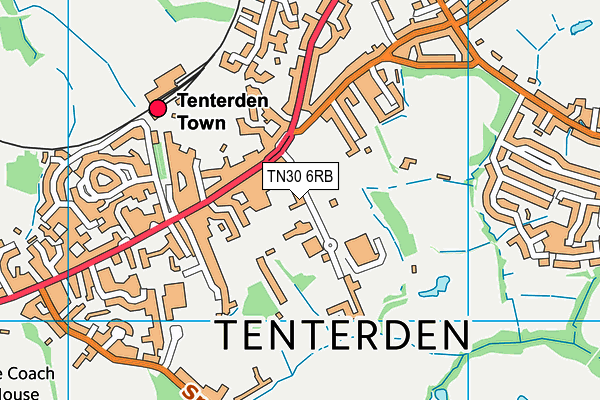 Tenterden Recreation Ground map (TN30 6RB) - OS VectorMap District (Ordnance Survey)