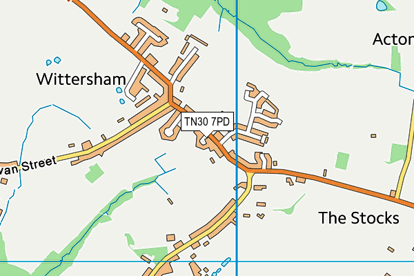 Wittersham Sports Field map (TN30 7PD) - OS VectorMap District (Ordnance Survey)