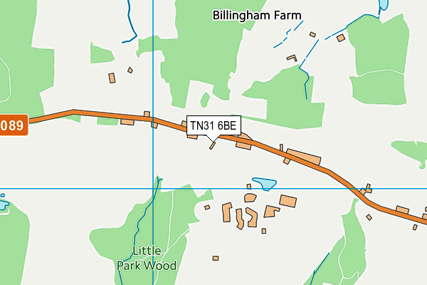 TN31 6BE map - OS VectorMap District (Ordnance Survey)