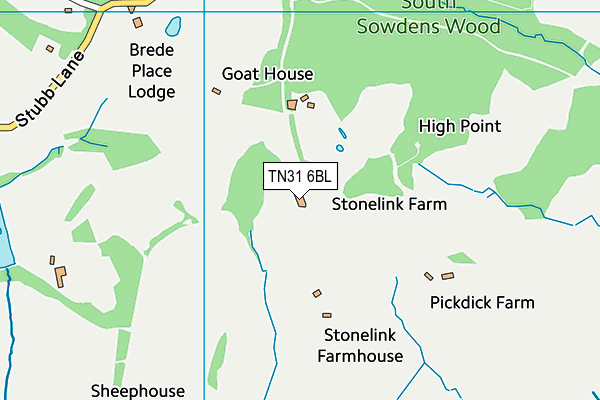 TN31 6BL map - OS VectorMap District (Ordnance Survey)