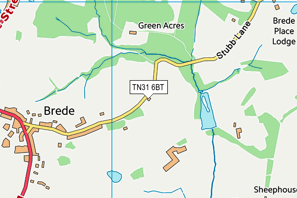 TN31 6BT map - OS VectorMap District (Ordnance Survey)