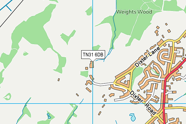 TN31 6DB map - OS VectorMap District (Ordnance Survey)