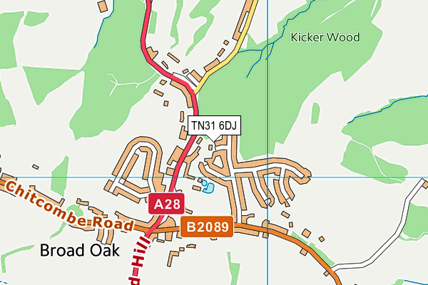 TN31 6DJ map - OS VectorMap District (Ordnance Survey)